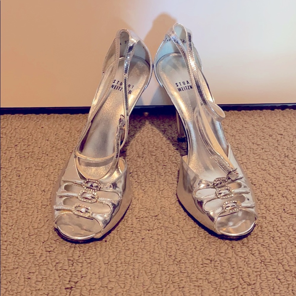Vintage Silver Stuart Weitzman heels